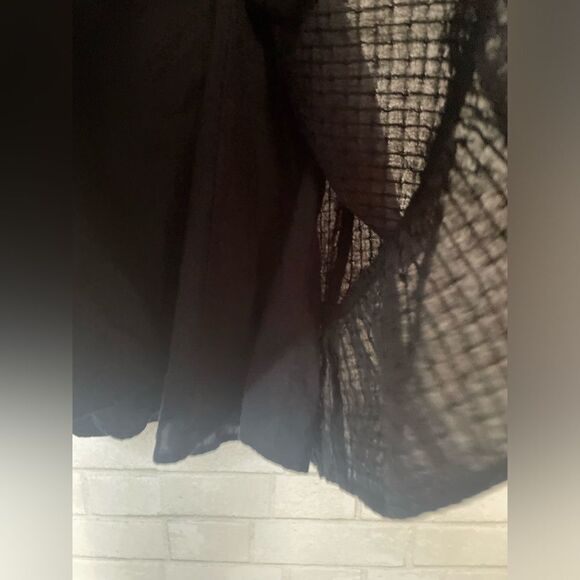 Wild Fable Boho Black Dress Ruffle Bubble Sleeves Adjustable Cutout Back size 1X - Picture 6 of 7